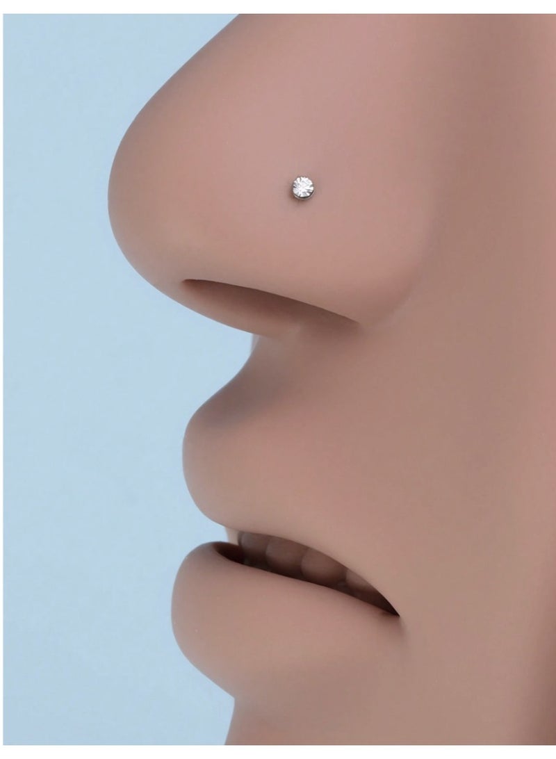 ڤيا مجموعة 60 قطعة حلق أنف بكريستال لامع – ستانلس ستيل مقاوم للصدأ - Image 2